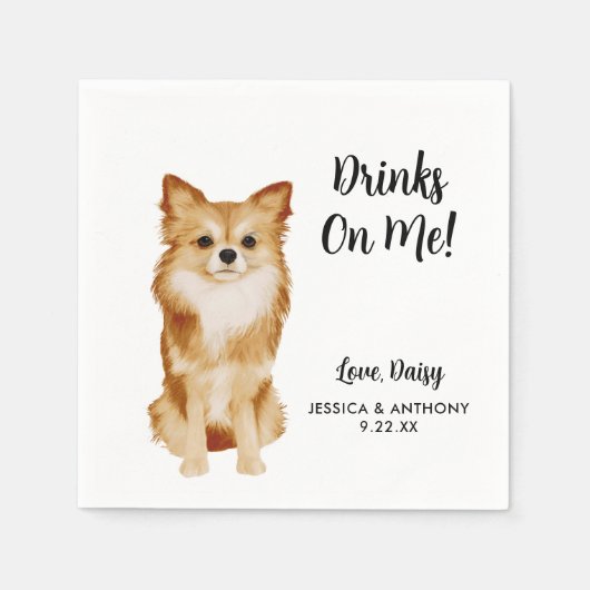 Dog Wedding Cocktail Napkins Servet (Voorkant)