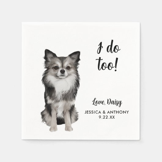 Dog Wedding Cocktail Napkins Servet (Voorkant)