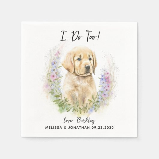 Dog Wedding Cocktail Servet (Voorkant)