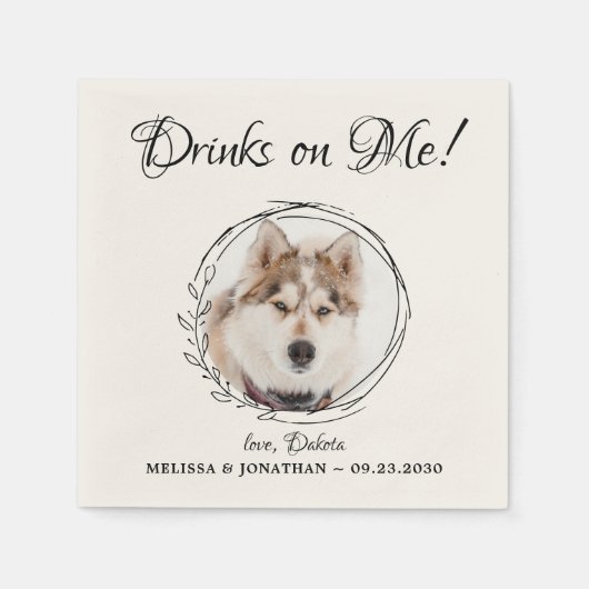 Dog Wedding Cocktail Servet (Voorkant)