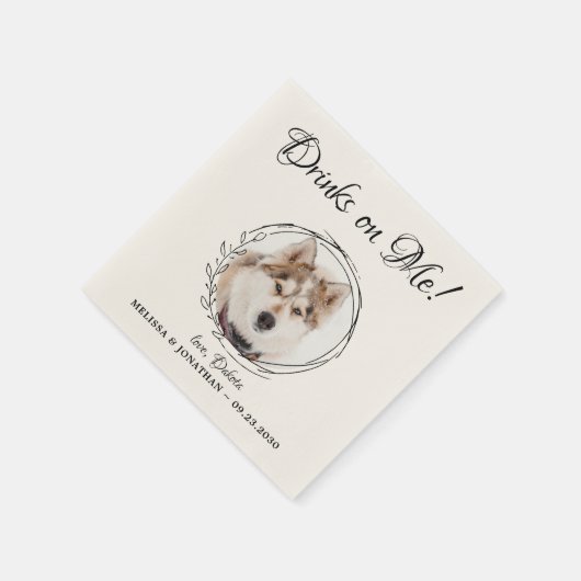 Dog Wedding Cocktail Servet (Hoek)