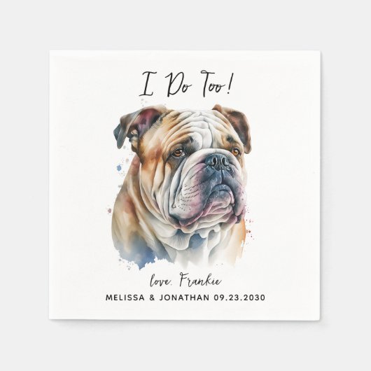 Dog Wedding Cocktail Servet (Voorkant)