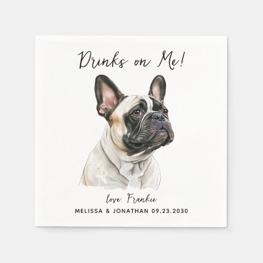 Dog Wedding Cocktail Servet (Voorkant)