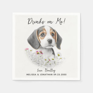 Dog Wedding Cocktail Servet