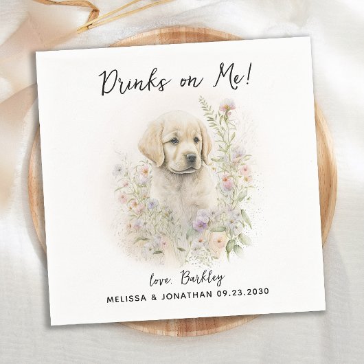 Dog Wedding Cocktail Servet