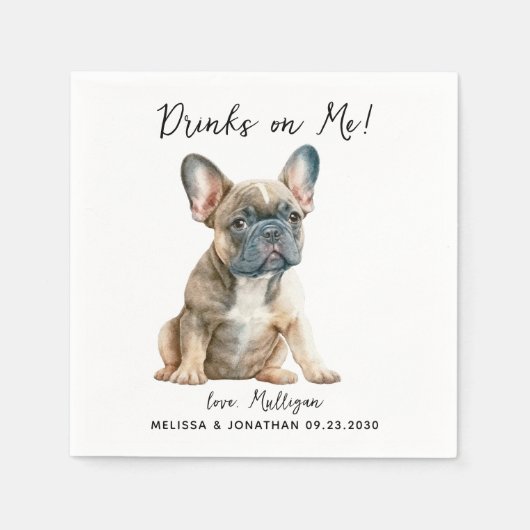 Dog Wedding Cocktail Servet (Voorkant)