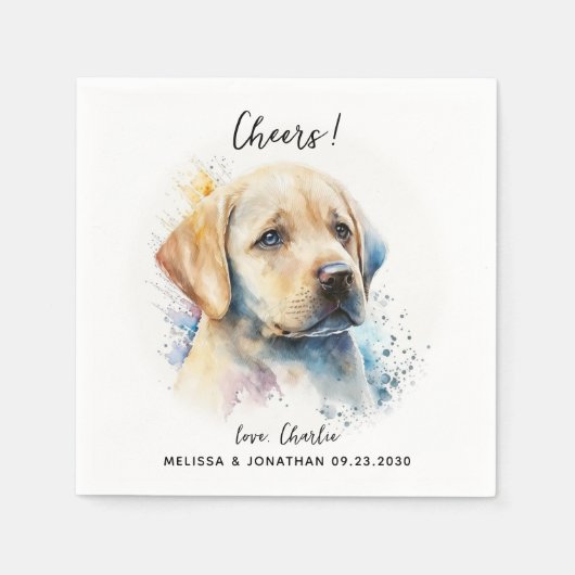 Dog Wedding Cocktail Servet (Voorkant)