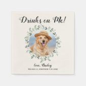 Dog Wedding Custom Cocktail Servet (Voorkant)