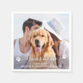 Dog Wedding Custom Photo Cocktail Servet (Voorkant)