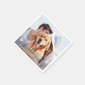 Dog Wedding Custom Photo Cocktail Servet (Hoek)