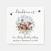 Dog Wedding Custom Photo Cocktail Servet (Voorkant)