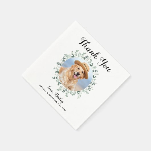 Dog Wedding Custom Photo Servet (Hoek)