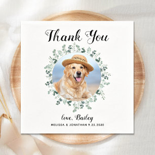 Dog Wedding Custom Photo Servet
