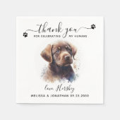 Dog Wedding Dank je chocolade Labrador Puppy Pet Servet (Voorkant)