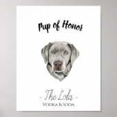 Dog Wedding Drink Sign Poster (Voorkant)