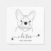Dog Wedding I do to personalize French Bulldog Servet (Voorkant)