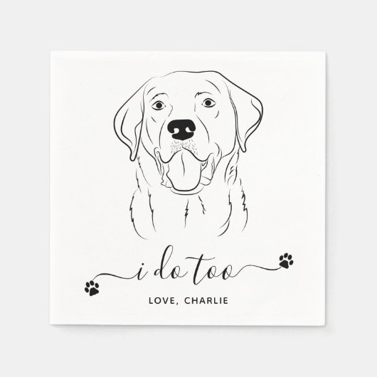 Dog Wedding I do to personalize Labrador Cocktail Servet (Voorkant)