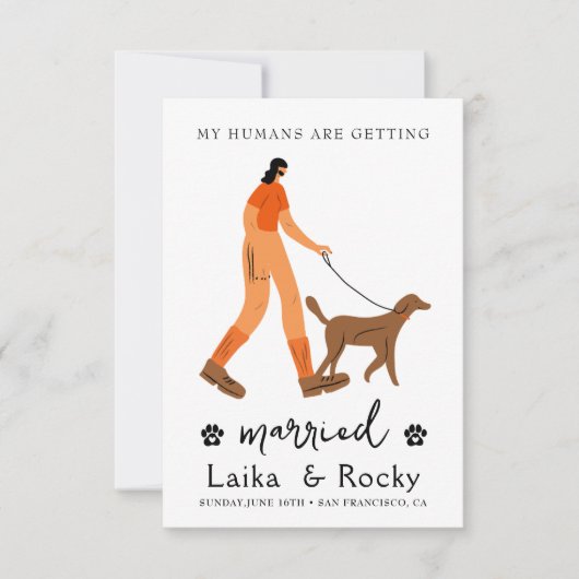 Dog Wedding Invitation Save The Date (Voorkant)