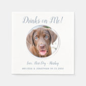 Dog Wedding Modern Dusty Blue Custom Pet Foto Servet (Voorkant)