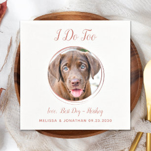 Dog Wedding Modern ik doe te Roos gouden foto Servet