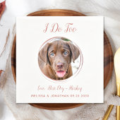 Dog Wedding Modern ik doe te Roos gouden foto Servet