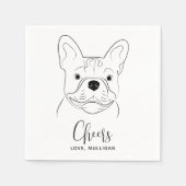 Dog Wedding Personalized Cheers French Bulldog Servet (Voorkant)