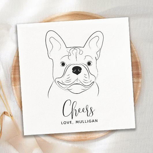 Dog Wedding Personalized Cheers French Bulldog Servet