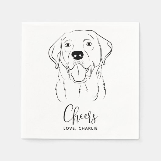 Dog Wedding Personalized Cheers Labrador Cocktail Servet (Voorkant)