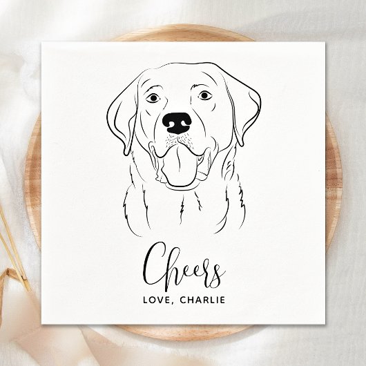 Dog Wedding Personalized Cheers Labrador Cocktail Servet