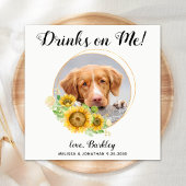 Dog Wedding Personalized Cocktail Bar Servet