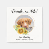 Dog Wedding Personalized Cocktail Bar Servet (Voorkant)