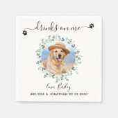 Dog Wedding Personalized Cocktail Servet (Voorkant)