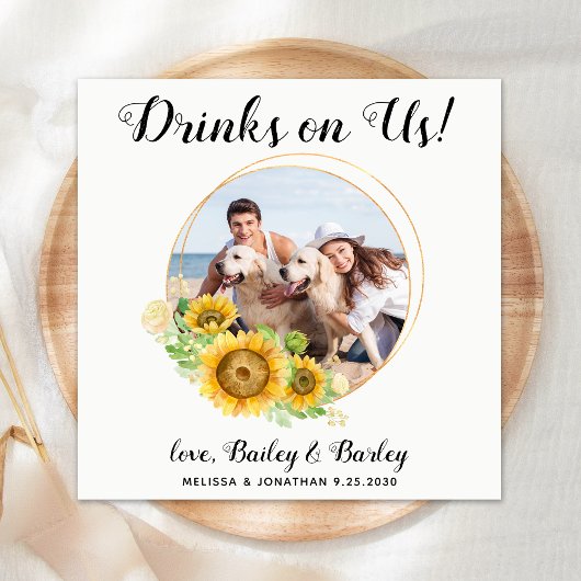 Dog Wedding Personalized Cocktail Servet