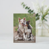 Dog Wedding Personalized Pet Photo Save the Date Aankondigingskaart (Staand voorkant)