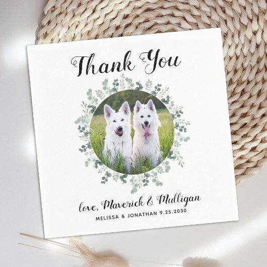 Dog Wedding Persoonlijk Dank je wel Cocktail Servet