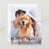 Dog Wedding Pet Foto bewaart het budget voor datum (Voorkant / Achterkant)