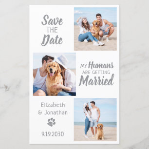 Dog Wedding Pet Photo Collage Save the Date Cards