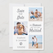 Dog Wedding Photo Collage Save The Date (Voorkant)