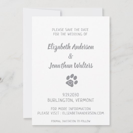 Dog Wedding Photo Collage Save The Date (Achterkant)