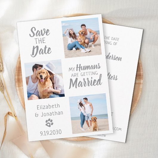 Dog Wedding Photo Collage Save The Date