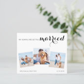 Dog Wedding Photo Collage Save the Date Invitation (Staand voorkant)