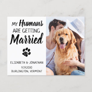 Dog Wedding Photo Save the Date Aankondigingskaart