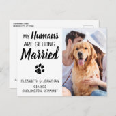 Dog Wedding Photo Save the Date Aankondigingskaart (Voorkant / Achterkant)
