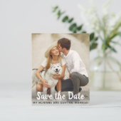 Dog Wedding Save the Date Budget Briefkaart (Staand voorkant)