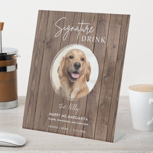 Dog Wedding Signature Drinken Pedestal Sign Reclamebord Met Voetstuk (Insitu)