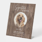 Dog Wedding Signature Drinken Pedestal Sign Reclamebord Met Voetstuk (Voorkant)