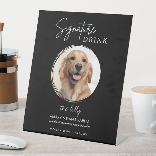 Dog Wedding Signature Drinken Pedestal Sign Reclamebord Met Voetstuk (Insitu)