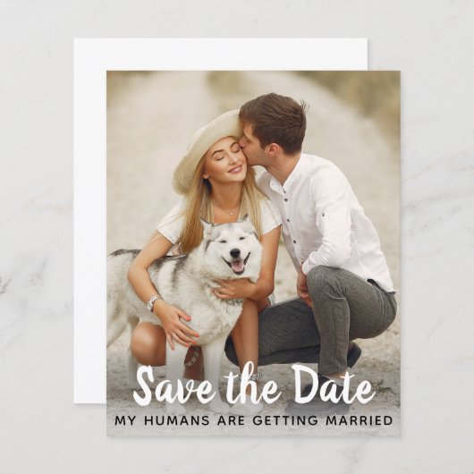 Dog Wedding sparen de Datum Kaart van de Code QR v (Voorkant / Achterkant)