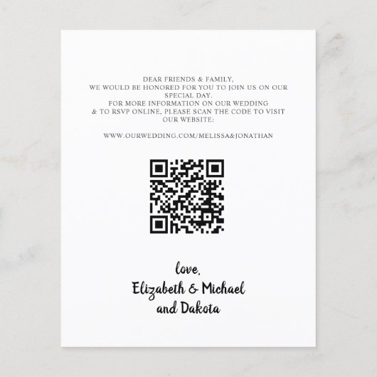 Dog Wedding sparen de Datum Kaart van de Code QR v (Achterkant)