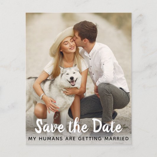 Dog Wedding sparen de Datum Kaart van de Code QR v (Voorkant)